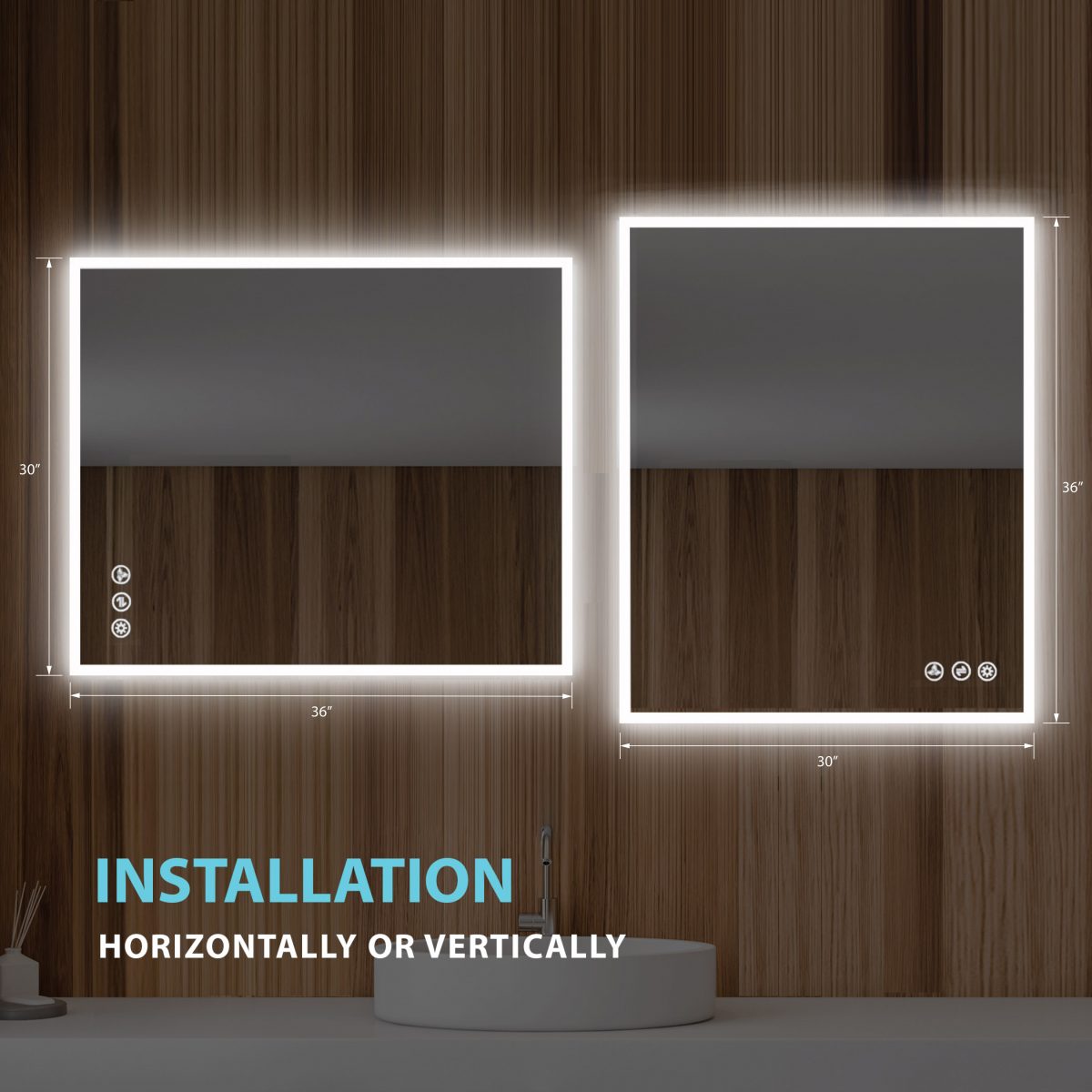 Blossom Beta 30″x36″ LED Mirror with Frosted Sides - LED M2 3036