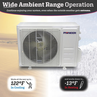Pioneer Diamante Pro Series 30,000 BTU 19 SEER2 Ductless Mini-Split Air Conditioner Inverter+ Heat Pump Full Set 230V  with 16 Ft. Kit - WYT030GLFI19RL