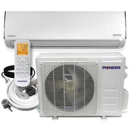 Pioneer Diamante Pro Series 9,000 BTU 19 SEER2 Ductless Mini-Split Air Conditioner Inverter+ Heat Pump Full Set 230V with 16 Ft. Kit - WYT009GLFI19RL